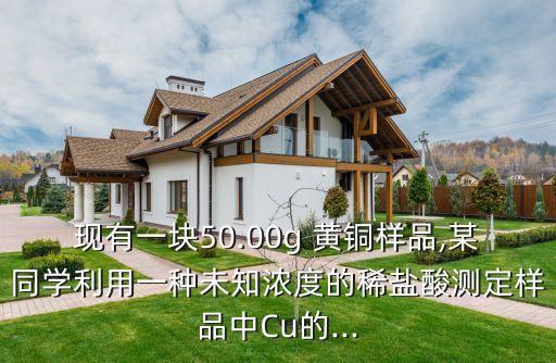 現(xiàn)有一塊50.00g 黃銅樣品,某同學(xué)利用一種未知濃度的稀鹽酸測定樣品中Cu的...