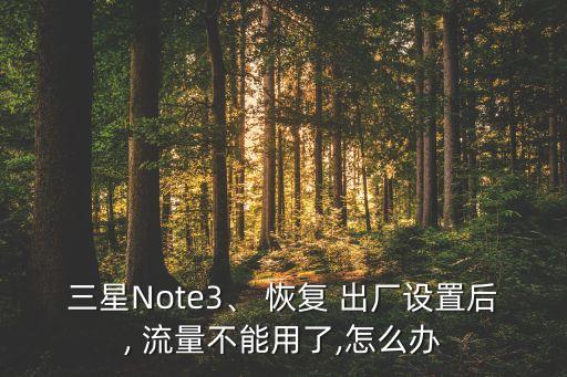 三星Note3、 恢復 出廠設置后, 流量不能用了,怎么辦
