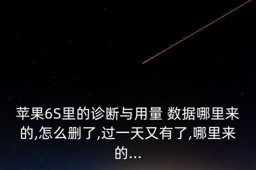 蘋果6S里的診斷與用量 數(shù)據(jù)哪里來的,怎么刪了,過一天又有了,哪里來的...