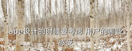 app設(shè)計(jì)的時(shí)候要考慮 用戶的哪些感受
