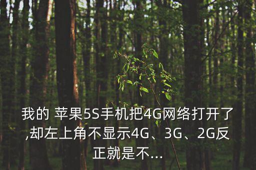 我的 蘋果5S手機(jī)把4G網(wǎng)絡(luò)打開了,卻左上角不顯示4G、3G、2G反正就是不...