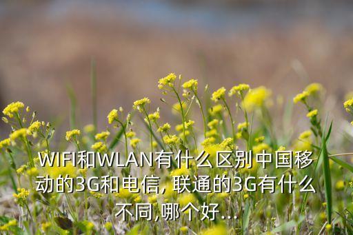 WIFI和WLAN有什么區(qū)別中國(guó)移動(dòng)的3G和電信, 聯(lián)通的3G有什么不同,哪個(gè)好...