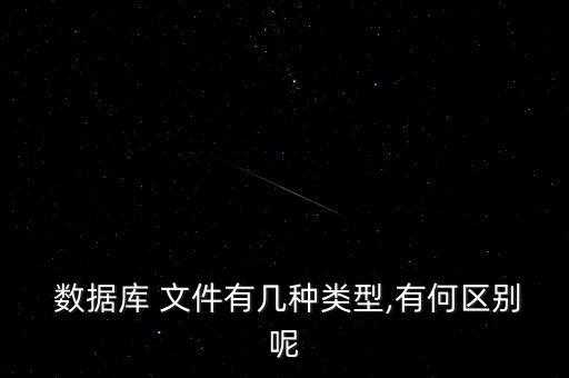  數(shù)據(jù)庫 文件有幾種類型,有何區(qū)別呢