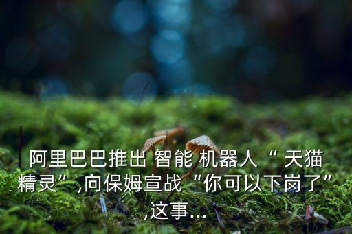 阿里巴巴推出 智能 機器人“ 天貓精靈”,向保姆宣戰(zhàn)“你可以下崗了”,這事...