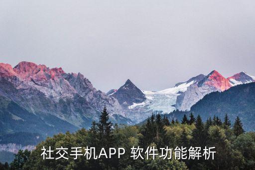  社交手機(jī)APP 軟件功能解析