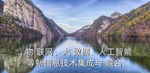 ...物 聯(lián)網(wǎng)、大 數(shù)據(jù)、人工智能等新信息技術集成與 融合