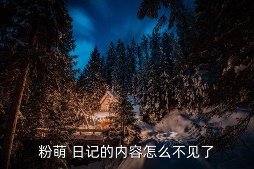 粉萌 日記的內(nèi)容怎么不見了