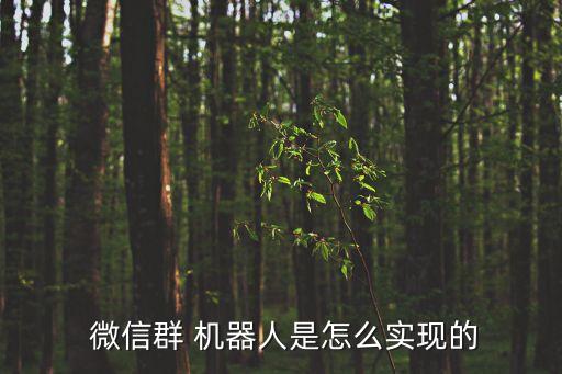  微信群 機(jī)器人是怎么實現(xiàn)的