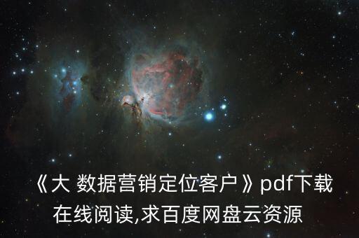 《大 數(shù)據(jù)營銷定位客戶》pdf下載在線閱讀,求百度網(wǎng)盤云資源