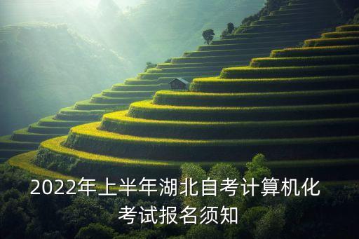 2022年上半年湖北自考計算機化 考試報名須知