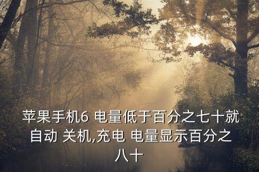  蘋果手機6 電量低于百分之七十就 自動 關機,充電 電量顯示百分之八十