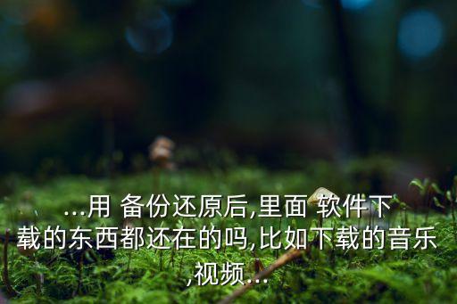 ...用 備份還原后,里面 軟件下載的東西都還在的嗎,比如下載的音樂,視頻...