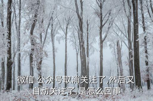  微信 公眾號取消關(guān)注了,然后又 自動關(guān)注了,是怎么回事
