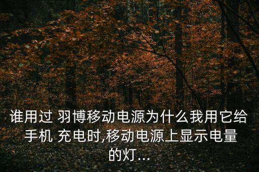 誰用過 羽博移動電源為什么我用它給 手機(jī) 充電時(shí),移動電源上顯示電量的燈...