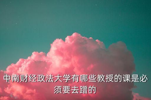 中南財(cái)經(jīng)政法大學(xué)有哪些教授的課是必須要去蹭的