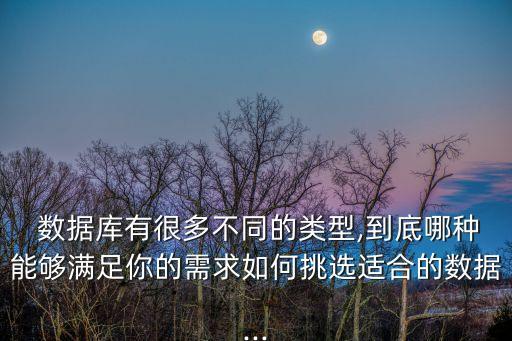  數(shù)據(jù)庫(kù)有很多不同的類型,到底哪種能夠滿足你的需求如何挑選適合的數(shù)據(jù)...
