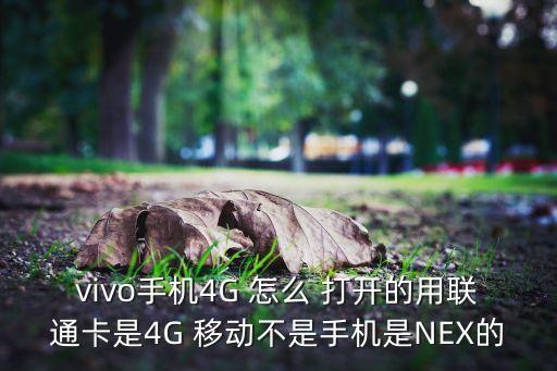 vivo手機(jī)4G 怎么 打開的用聯(lián)通卡是4G 移動(dòng)不是手機(jī)是NEX的