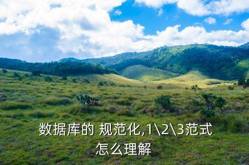  數(shù)據(jù)庫(kù)的 規(guī)范化,1\2\3范式怎么理解