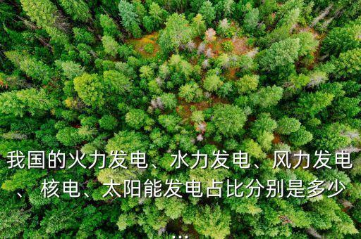 我國的火力發(fā)電、水力發(fā)電、風(fēng)力發(fā)電、 核電、太陽能發(fā)電占比分別是多少...