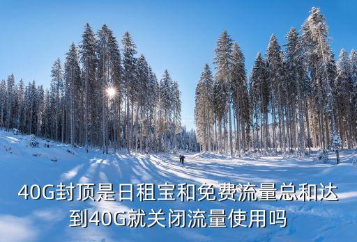 40G封頂是日租寶和免費(fèi)流量總和達(dá)到40G就關(guān)閉流量使用嗎