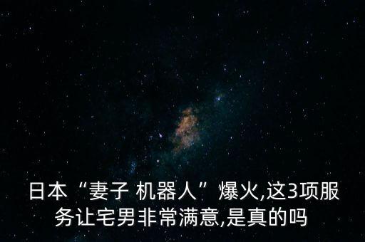 日本“妻子 機(jī)器人”爆火,這3項服務(wù)讓宅男非常滿意,是真的嗎