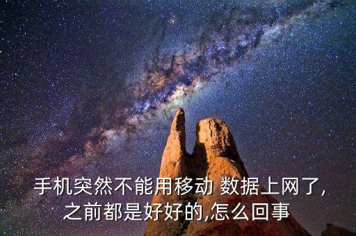  手機(jī)突然不能用移動 數(shù)據(jù)上網(wǎng)了,之前都是好好的,怎么回事