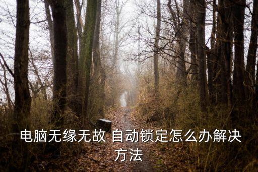  電腦無緣無故 自動鎖定怎么辦解決方法