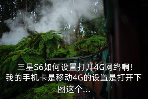  三星S6如何設置打開4G網(wǎng)絡啊!我的手機卡是移動4G的設置是打開下圖這個...