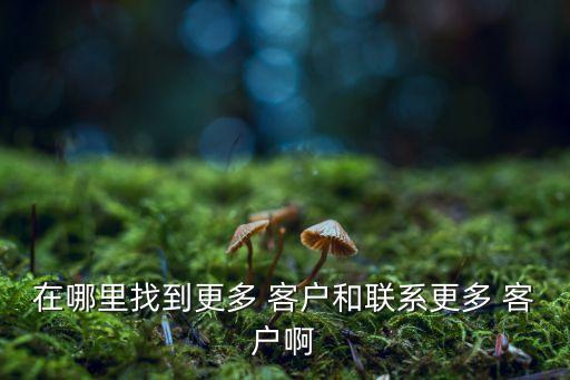 在哪里找到更多 客戶和聯(lián)系更多 客戶啊