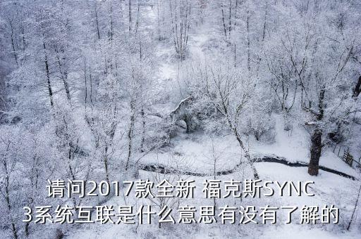 請問2017款全新 ?？怂筍YNC3系統(tǒng)互聯(lián)是什么意思有沒有了解的