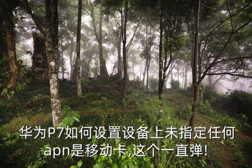  華為P7如何設(shè)置設(shè)備上未指定任何apn是移動(dòng)卡,這個(gè)一直彈!