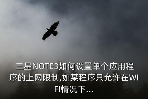  三星NOTE3如何設置單個應用程序的上網(wǎng)限制,如某程序只允許在WIFI情況下...