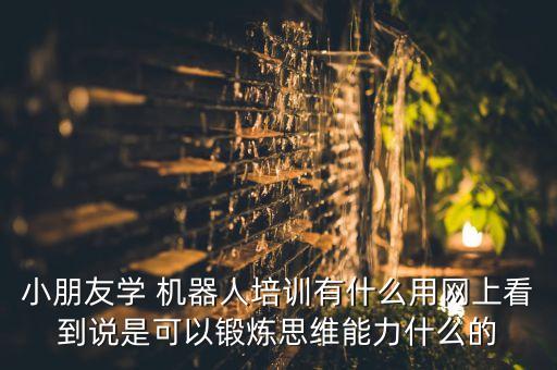 小朋友學(xué) 機(jī)器人培訓(xùn)有什么用網(wǎng)上看到說(shuō)是可以鍛煉思維能力什么的