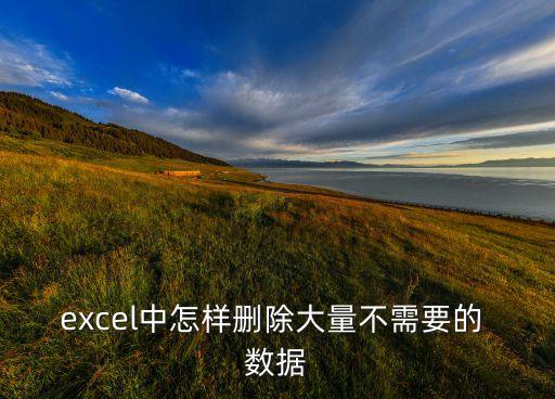 excel中怎樣刪除大量不需要的 數(shù)據(jù)