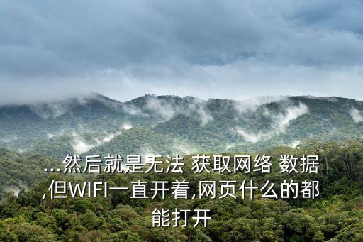 ...然后就是無法 獲取網(wǎng)絡(luò) 數(shù)據(jù),但WIFI一直開著,網(wǎng)頁什么的都能打開