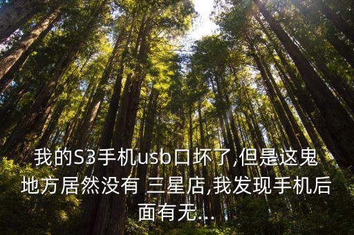我的S3手機usb口壞了,但是這鬼地方居然沒有 三星店,我發(fā)現(xiàn)手機后面有無...