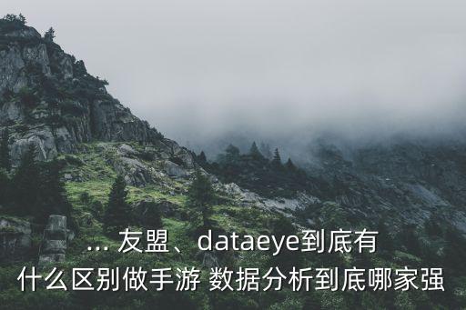 ... 友盟、dataeye到底有什么區(qū)別做手游 數(shù)據(jù)分析到底哪家強(qiáng)