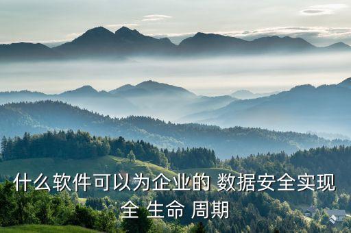 什么軟件可以為企業(yè)的 數(shù)據(jù)安全實(shí)現(xiàn)全 生命 周期