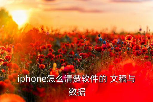 iphone怎么清楚軟件的 文稿與 數(shù)據(jù)