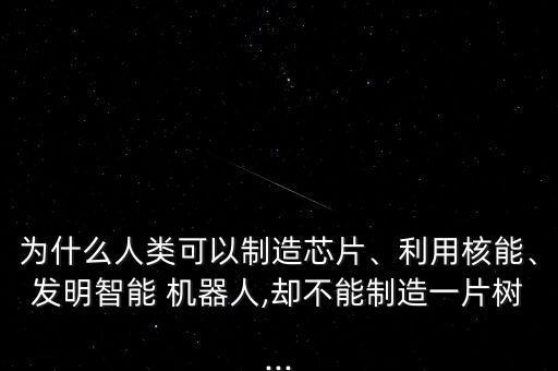 為什么人類可以制造芯片、利用核能、發(fā)明智能 機器人,卻不能制造一片樹...