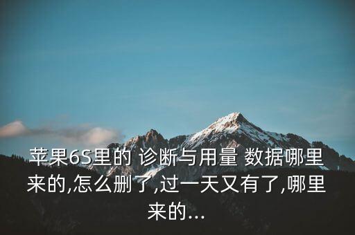 診斷用量數(shù)據(jù)要刪掉嗎