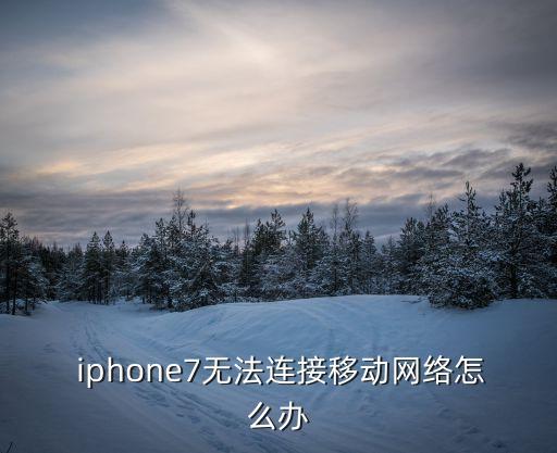  iphone7無法連接移動網(wǎng)絡怎么辦