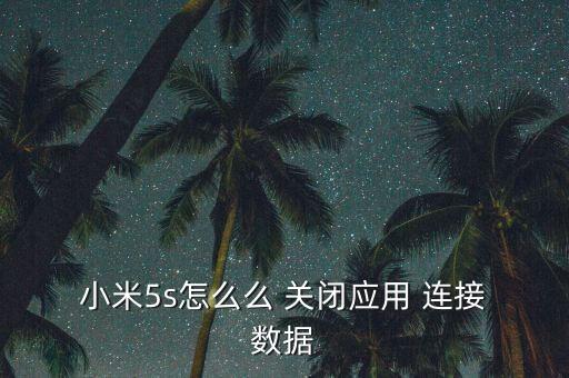  小米5s怎么么 關(guān)閉應(yīng)用 連接 數(shù)據(jù)