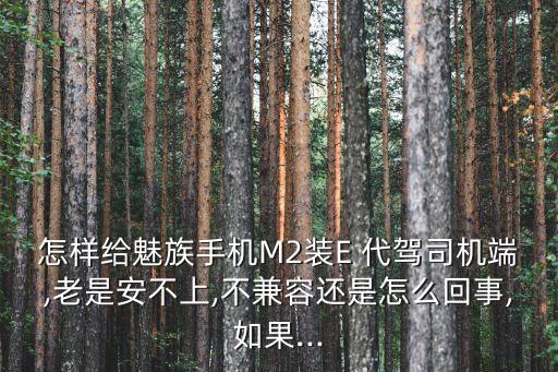 怎樣給魅族手機M2裝E 代駕司機端,老是安不上,不兼容還是怎么回事,如果...