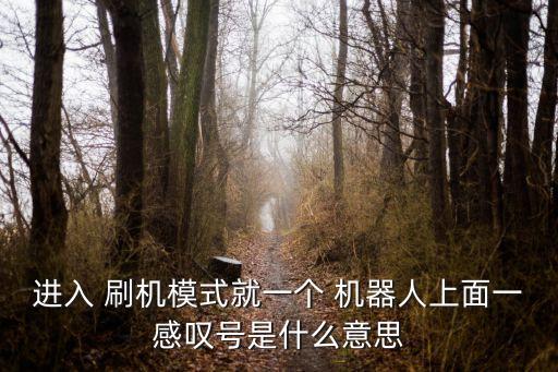 進(jìn)入 刷機(jī)模式就一個 機(jī)器人上面一感嘆號是什么意思