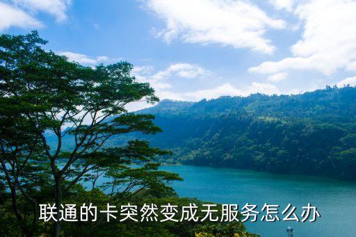  聯(lián)通的卡突然變成無服務怎么辦