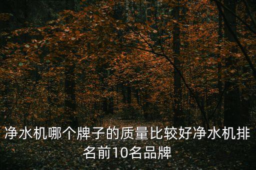凈水機(jī)哪個(gè)牌子的質(zhì)量比較好凈水機(jī)排名前10名品牌