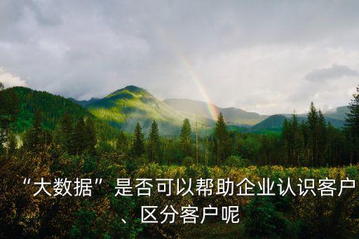 “大數(shù)據(jù)”是否可以幫助企業(yè)認(rèn)識客戶、區(qū)分客戶呢