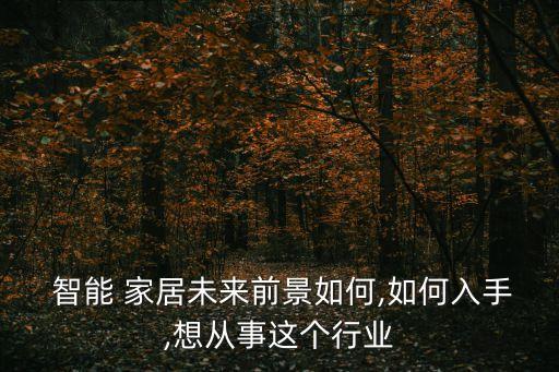  智能 家居未來前景如何,如何入手,想從事這個行業(yè)