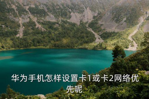 華為p8怎么選擇默認卡2數據